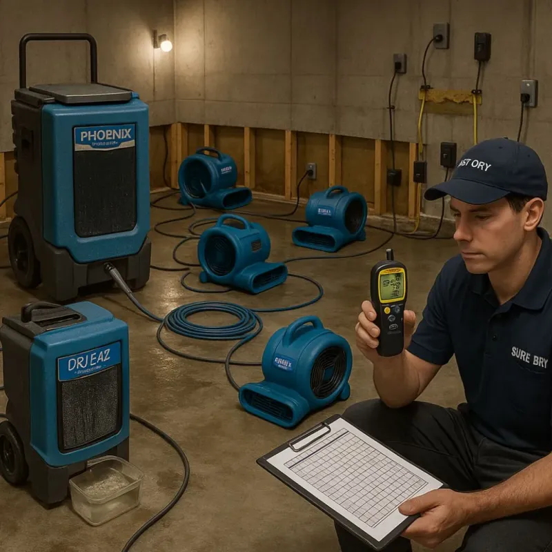 Structural Drying and Dehumidification process in Blacklick Estates, OH
